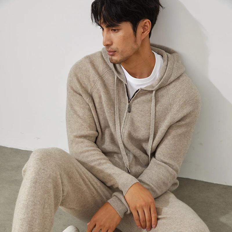 autumn and winter new cashmere padded warm casual men's knitted sweater coat main image 0