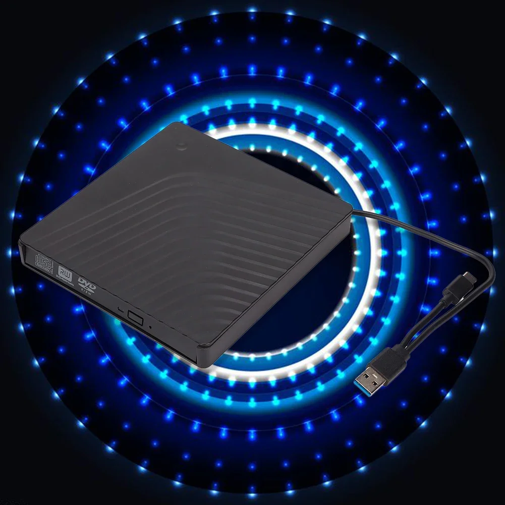 9.5/12.7mm CD Drive Box USB3.0 Type C External DVD Drive Box Optical External Enclosure for Laptop Notebook Burner