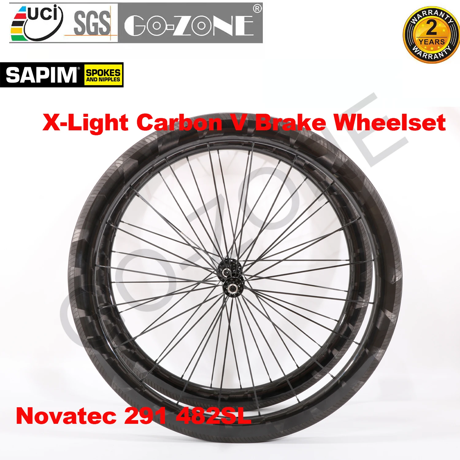 

X Light 26mm Width Rim Brake Ultra Light Sapim 700c Carbon Wheelset Novatec 291 482SL Road Carbon Wheels Novatec Bicycle Wheels