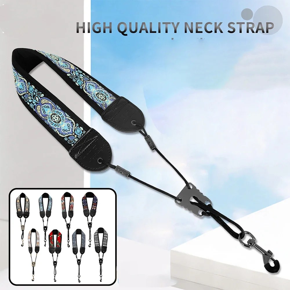 Premium Adjustable Leather Saxophone Neck Strap - Universal Fit for Soprano, Alto, and Tenor Saxophones