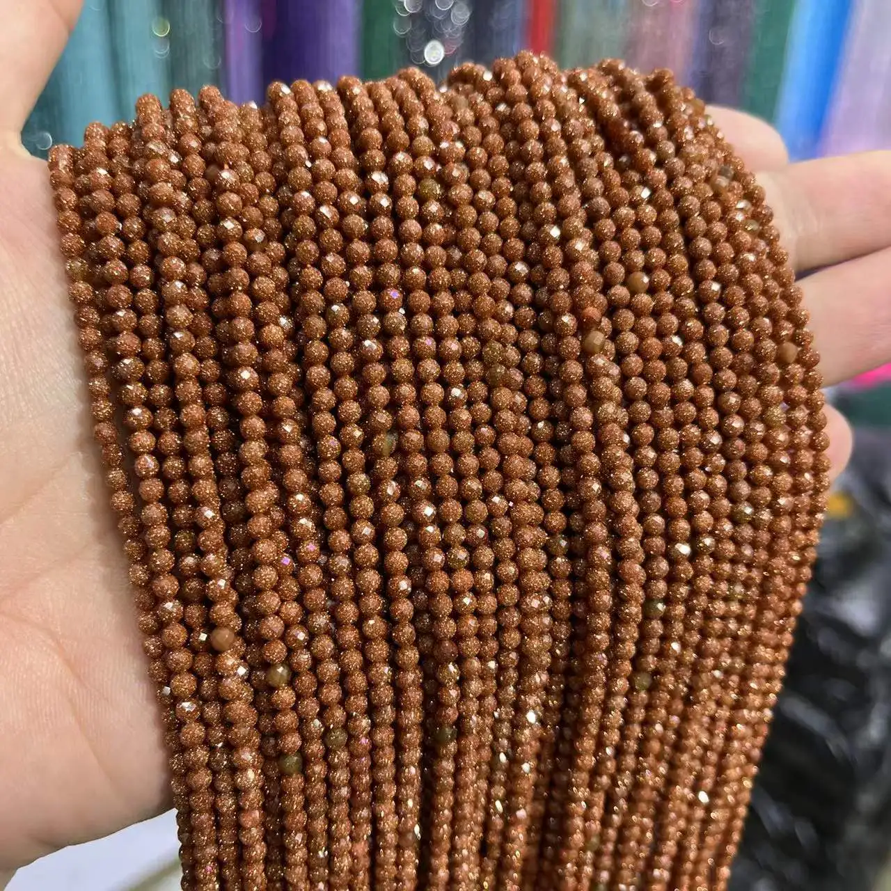 

Бусины россыпью для изготовления ювелирных изделий, цвет под золото, 2/3/4/мм, для самостоятельного изготовления браслетов и ожерелий, Agate 15 дюймов, оптовая продажа