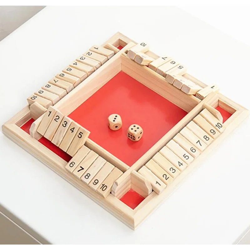 Clássico 4 sided jogos de tabuleiro de madeira jogo de dados para crianças  adultas festa de