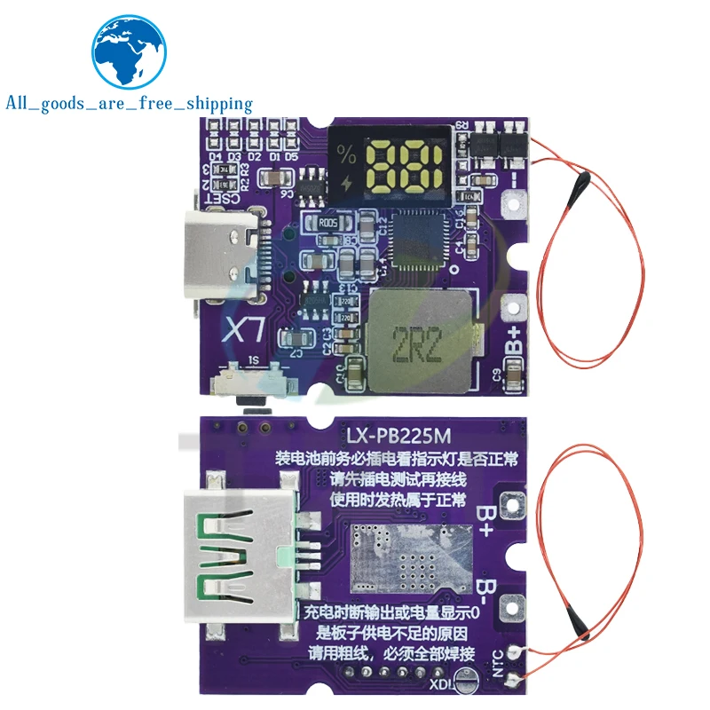 Circuito del modulo di alimentazione mobile a ricarica rapida bidirezionale Power Bank da 22,5 W con supporto USB digitale/illuminato di tipo C PD/QC3.0 2.0 - Image 4