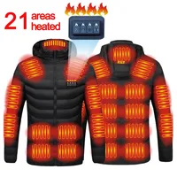 Men 19 Areas Heated Jacket USB Winter Outdoor Electric Heating Jackets Warm Sprots Thermal Coat Clothing Heatable Cotton Jacket 2
