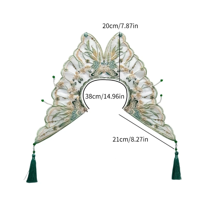 fake collar detachable collar shawl Women Girls Chinese Embroidered Butterfly Flower False Collar Pearl Tassels Small Yunjian Shawl Scarf for Dresses