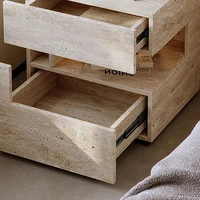 Wabi Sabi Minimalist Nightstands Rectangle Trendy Premium Glam Nightstands Bedroom Hidden Storage Mesilla De Noche Furniture 4