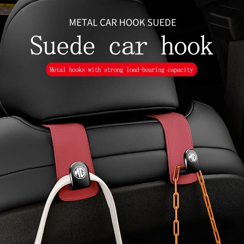 

Suede Hook Car Seat Headrest Hook Car Rear Seat Storage Hook For MG 6 350 550 ZT 7 ZS HS GS 3 TF RX5 ZR GT Interior Accessories