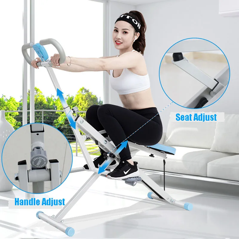 Resistance Adjustable Horse Riding Machine Squat Lift Hip Beauty Waist Slim Equipment Exercise Bike Fold Horse Racing Stimulator