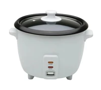 Imusa 3 Cup New White Electric Rice Cooker with Nonstick Bowl, Measuring Cup and Spoon 1