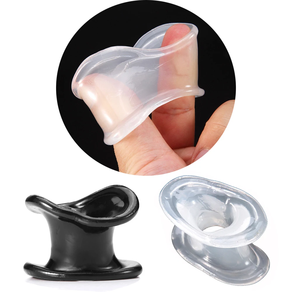Silicone Ball Stretcher Scrotum Ring And Chastity Sleeve For Men_voghion.com