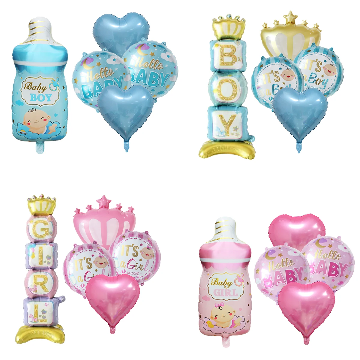 5 stücke Crown Stand Junge Mädchen Ballons Set Feeder Ballon Set Geschlecht Revel Party 1. Geburtstag Party Baby Shower party Dekoration