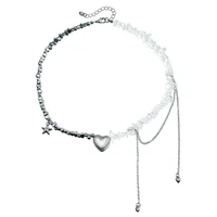 New Y2K Heart Beaded Necklace Women Boho Crystal Class Gravel Clavicle Chain Cool Y2K Choker Exquisite Fashion Jewelry - Image 3