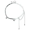 New Y2K Heart Beaded Necklace Women Boho Crystal Class Gravel Clavicle Chain Cool Y2K Choker Exquisite Fashion Jewelry 3