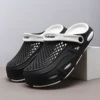 2025 New Design Sandals for Men Thick Bottom Fashion Slippers Mens Garden Shoes Solid Color Breathable Clogs Casual Beach Shoes 3
