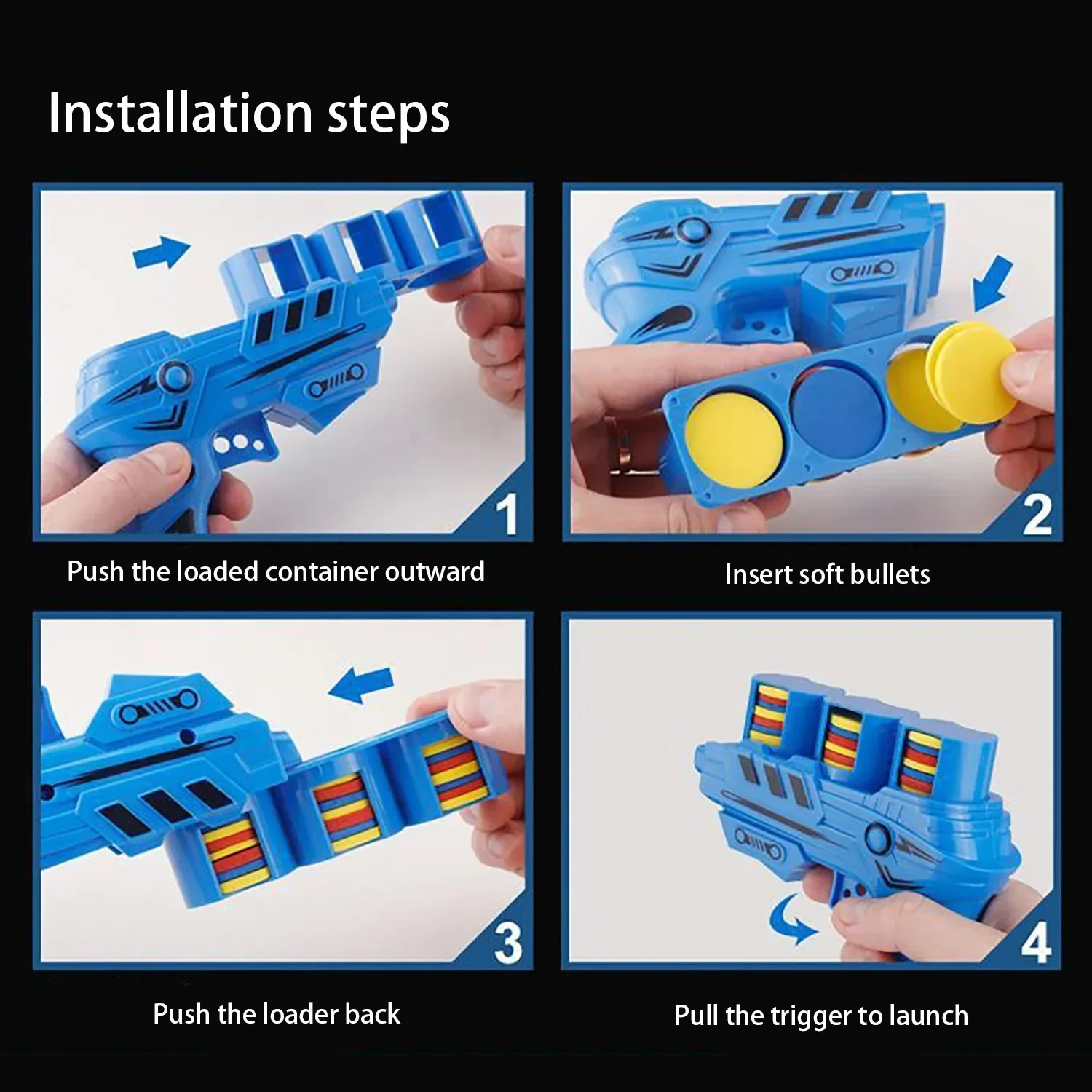 Children Fun Toys Flying Saucer Guns Ejection Flying Disc EVA Soft Bullets Toy Gun Kids Outdoor Games Interactive Sport Toys 4