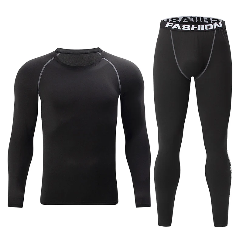 Sports Suit 2-piece men warm corset Ski suit Corset jacket and trousers for Fitness Running Yoga Athlete