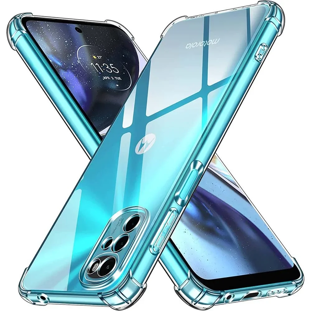 

Transparent Shockproof Silicone Case For Motorola G22 G42 G52 G62 5G G72 G82 E13 E32 E32s E22i E20 E30 E40 Clear TPU Cover Coque