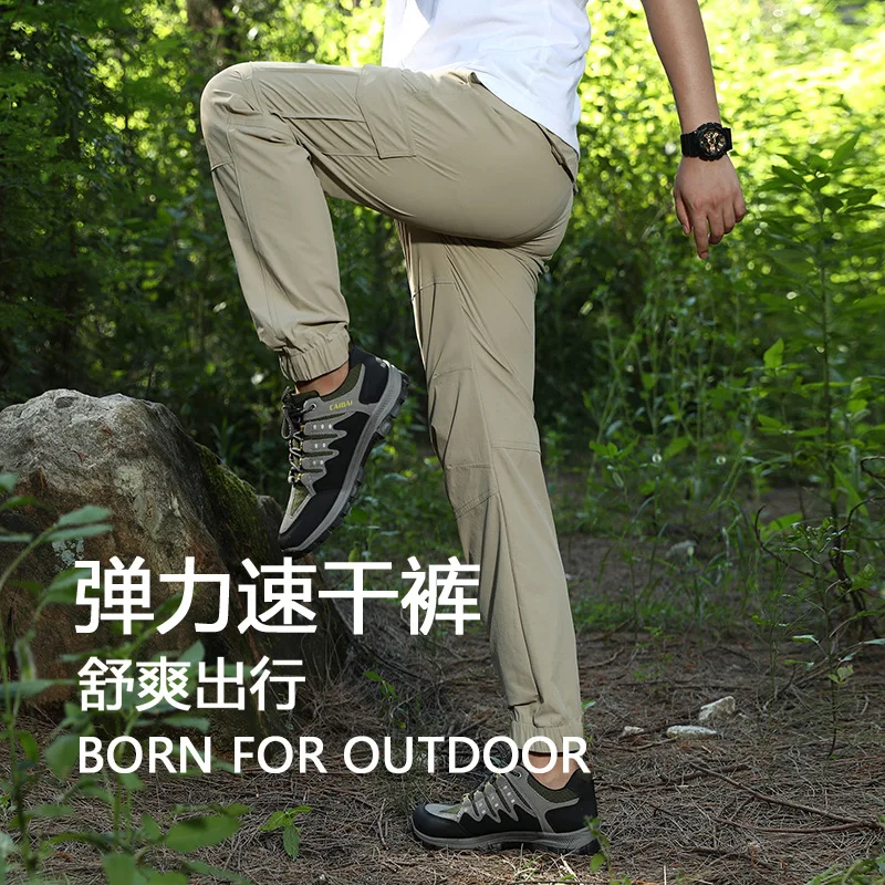 7XL Mens Quick Dry Stretch Cargo Pants Plus Size Waterproof Multi-pockets Overalls Trousers Outdoor Hiking Climbing Sports Pants
