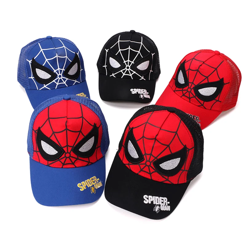 Disney Marvel Spiderman Summer Mesh Sun Cap For Boys Girls Cartoon Baby Hat Fashion Kids Hat Children Travel Baseball Caps 2-8Y 3
