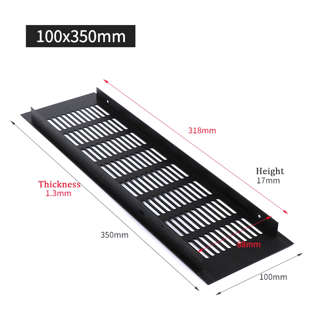 100mm Cabinet Air Vent Grille Wardrobe Air Vent Grille Aluminium Rectangular Ventilation Cover Furniture Breathable Hole