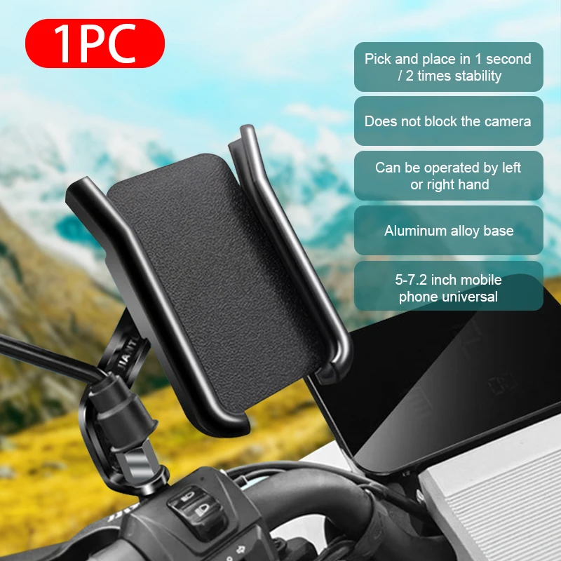 SEAMETAL Motorcycles Rearview Phone Holder For GPS Navigation Phone Bracket Motorcycle Mobile Phone Stand Rear View Accessories
