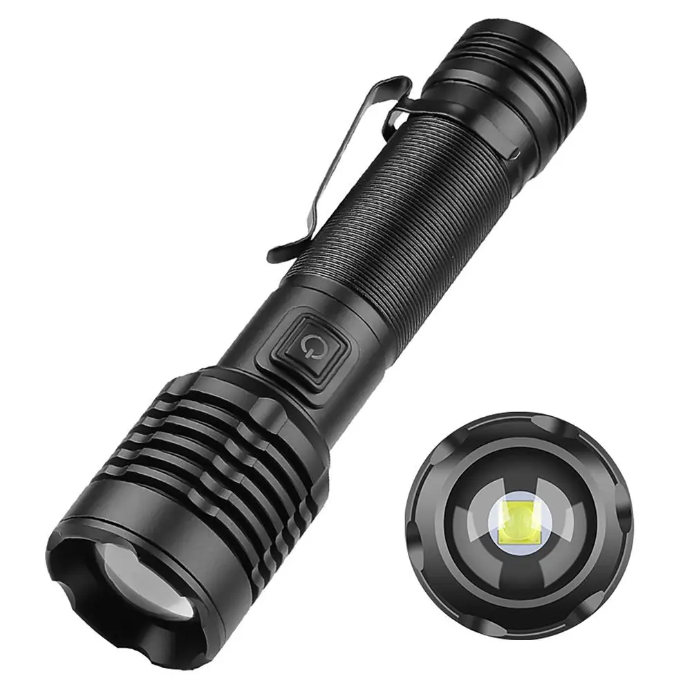 

XHP50 Mini Flashlight With Pen Clip 5 Modes IPX4 Waterproof Telescopic Zoom Strong Light Lightweight Torch Lamp Lantern