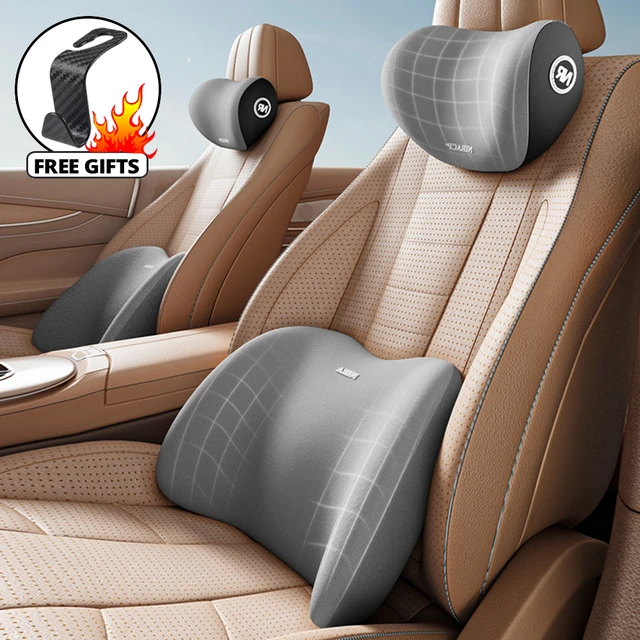 Cojín de espuma viscoelástica para el cuello del coche, Soporte Lumbar para  la espalda, transpirable, reposacabezas Universal, almohada, suministros  para el coche - AliExpress