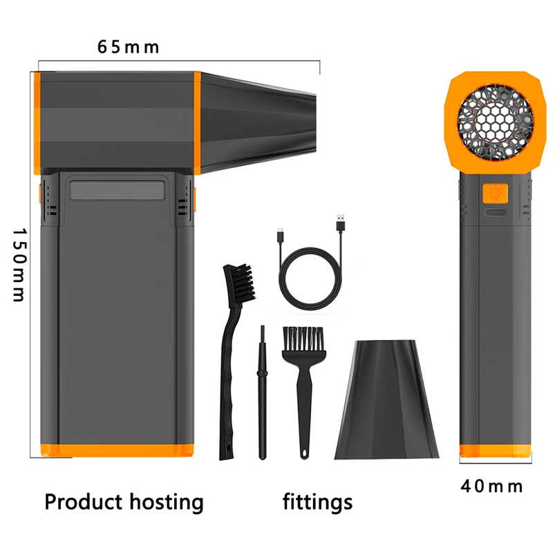 New High-Speed Brushless Hair Dryer with 130,000 RPM Turbo Fan Multipurpose Portable Handheld High-Speed Brushless Powerful Blow