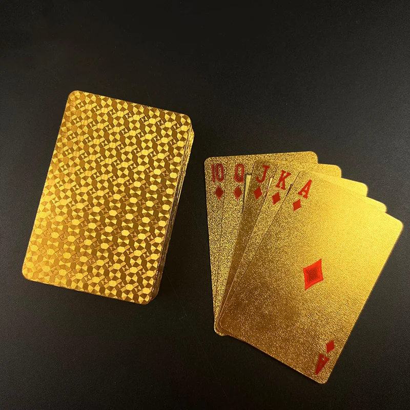 Golden Color Playing Card Game Card Group Waterproof Poker Suit Magic Dmagic Package Board Game Gift Collection Image 6