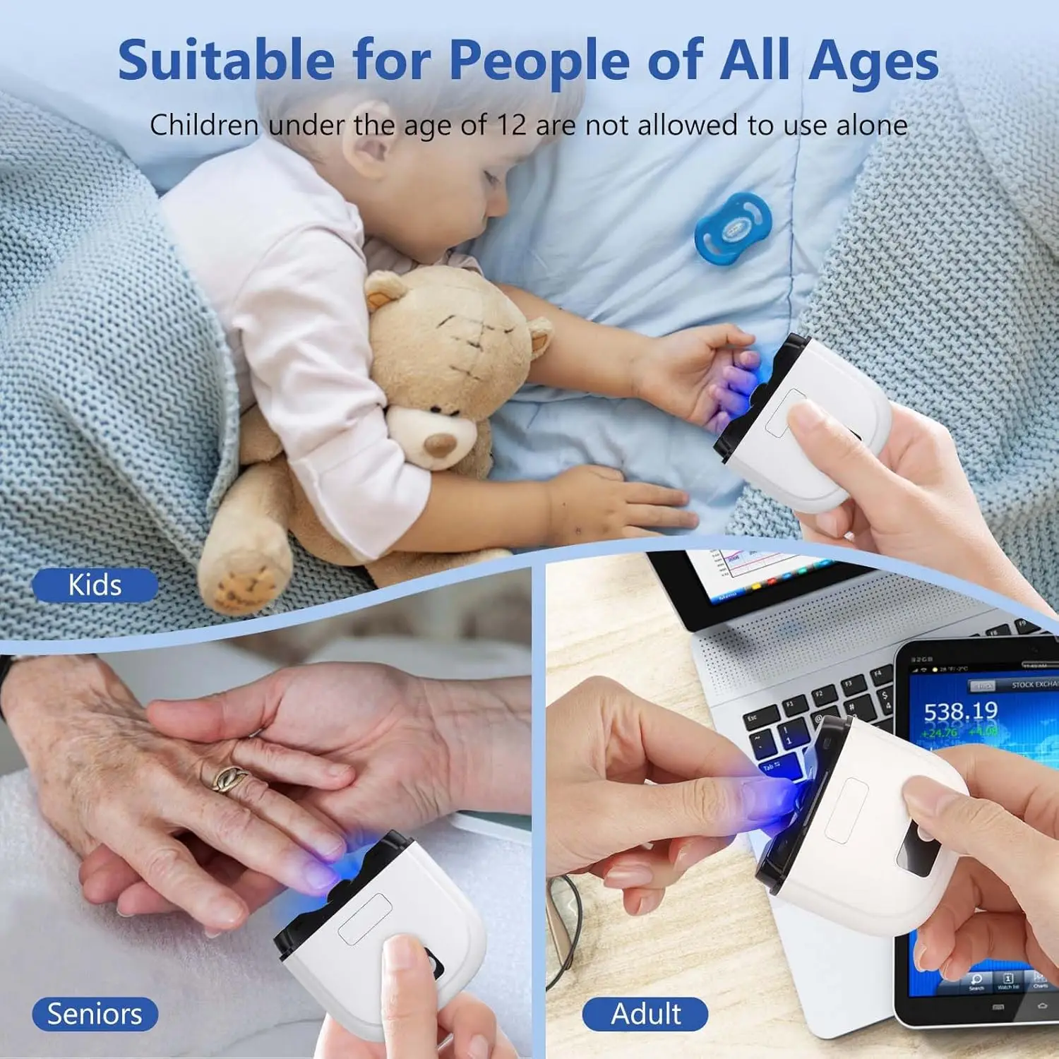 Electric Nail Clipper with Light Automatic Nail Clipper Rechargeable with 3 Speeds and Chip Storage for Babies Child Adults