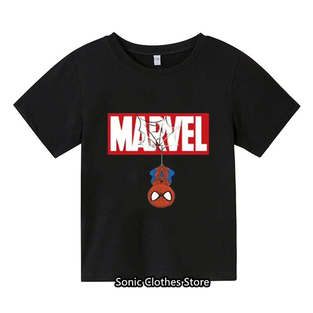 Spiderman Cartoon Boys and Girls 3-14 Year Old Children's Printed T-shirt Children's Summer Short Sleeved Fashion T-shirt Top 6
