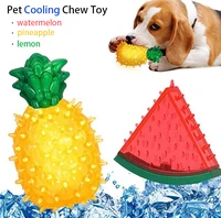 Pet Cooling Chew Toy Reusable Dog Cat Toy Teething Summer Cooling Watermelon Pineapple Lemon Durable Ice Frozen Fruit Shape Toys 1