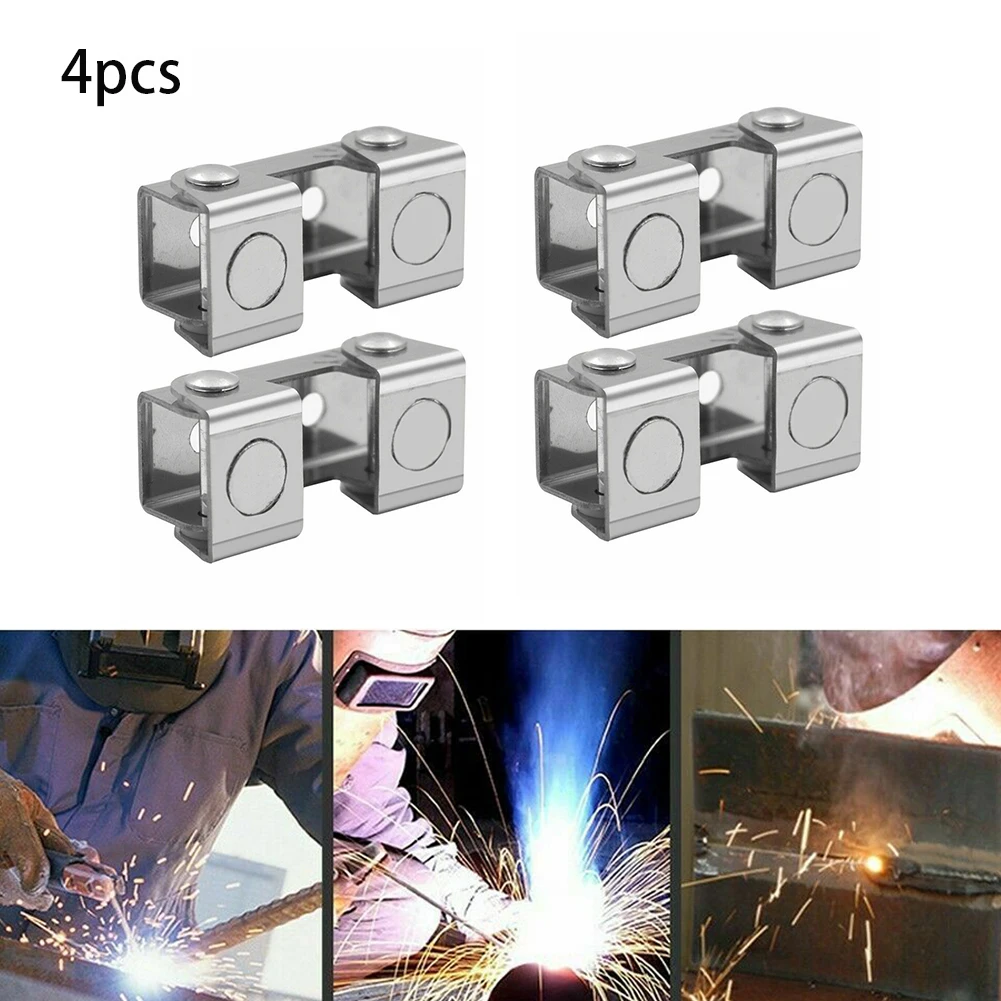 4pcs magnetic welding holders Magnetic V-type Welding Clamps Jig Holder Welding Fixture Adjustable Magnet V-Pads Welder Hand Tools Metal Working Tool