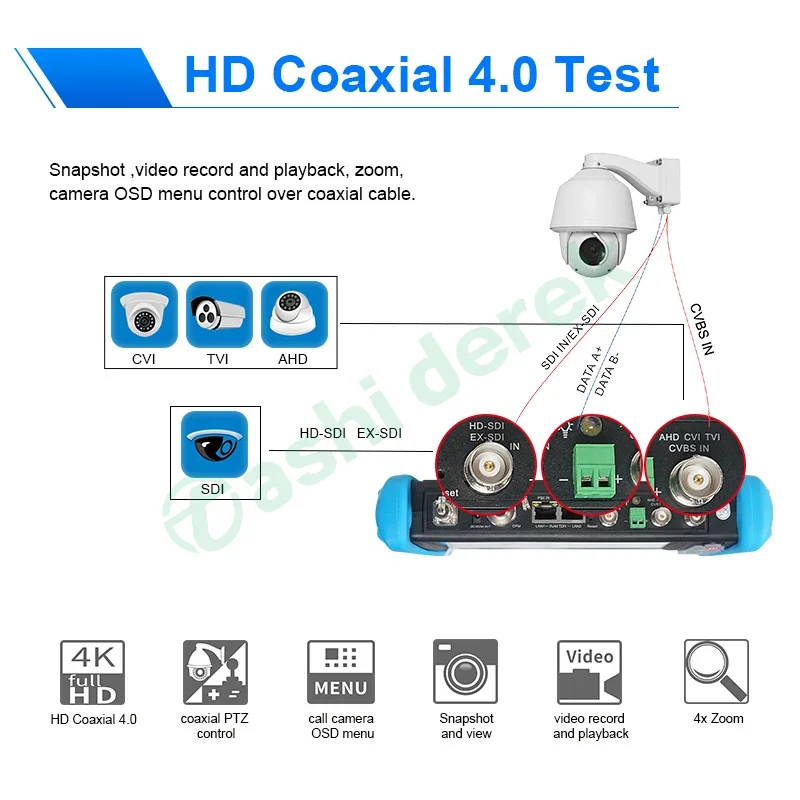 Фото IPC-9800 CLMOVTADHS Pro 7-дюймовый IPS сенсорный экран монитор CCTV тестер HD TVI CVI AHD SDI IP-камеры тестер плюс H.265 8K №2