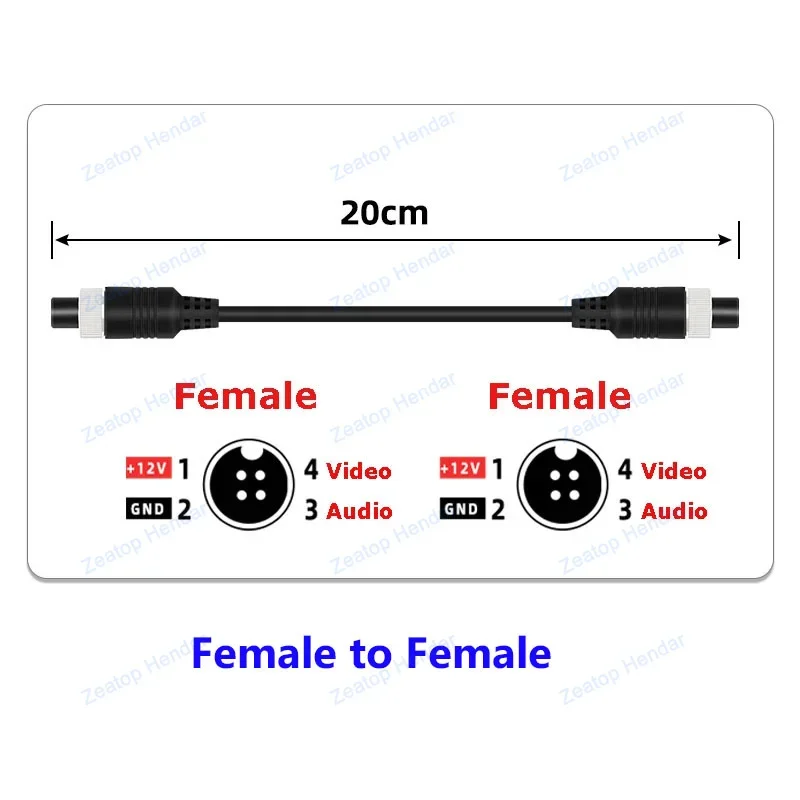 Connector Adapter Cable Adapter Cable Connector 1Pcs M12 4Pin Aviation Male to Male or Female to Female Extension Cable GX12 Adapter for CCTV Camera Security DVR 20CM
