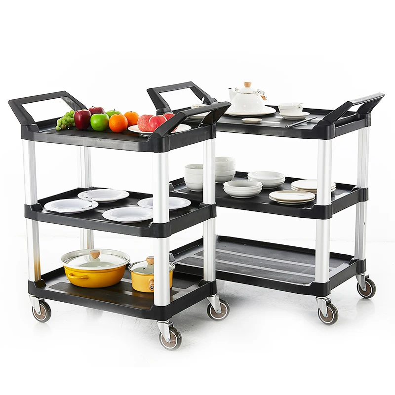 Hot Sale Factory prices Hotel Restaurant Kitchen Equipment 3 Tier Plastic Service Cart Food Trolley