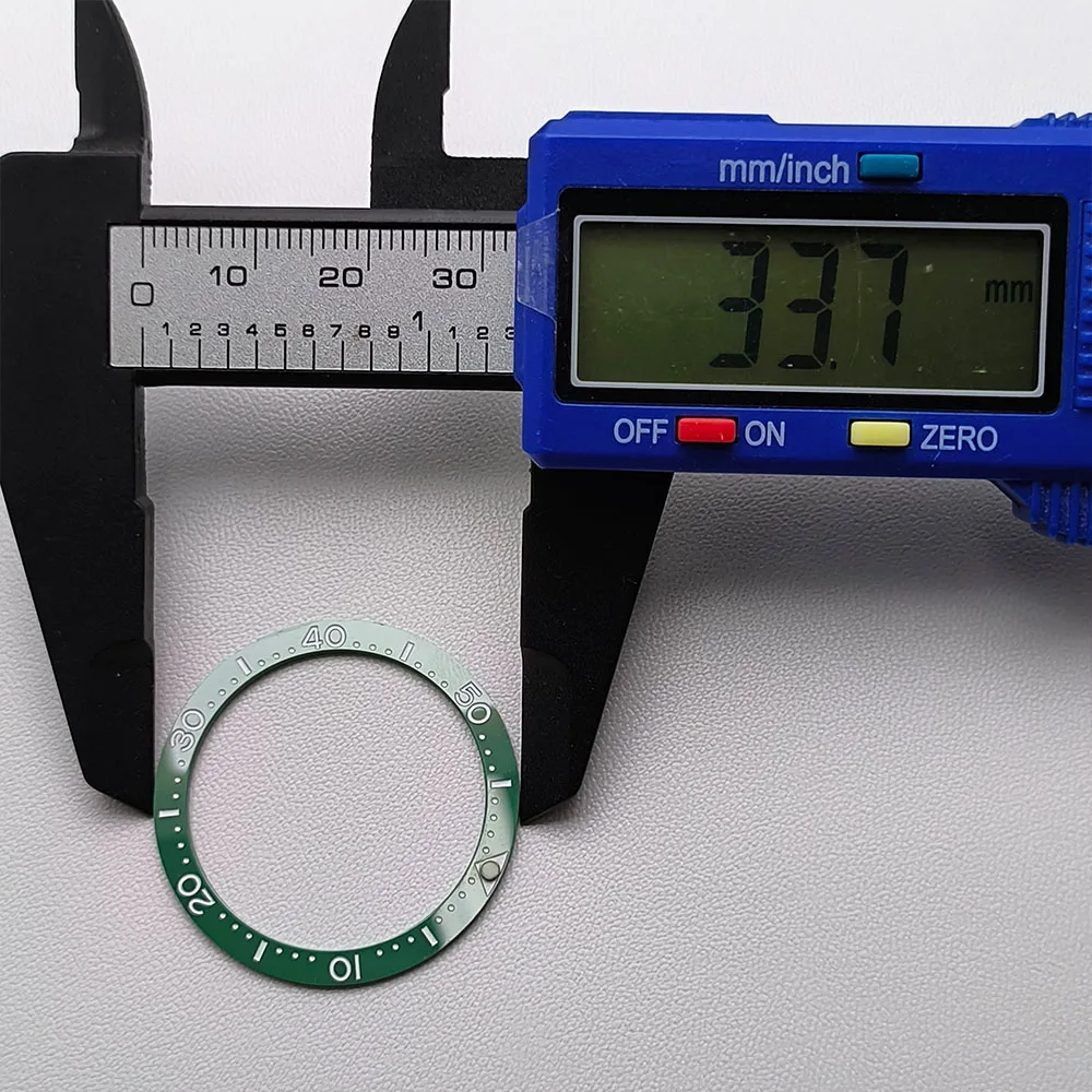 Premium Ceramic Diving Bezel Ring - Flat Insert for Watch Replacement (33.7mm x 27.5mm)