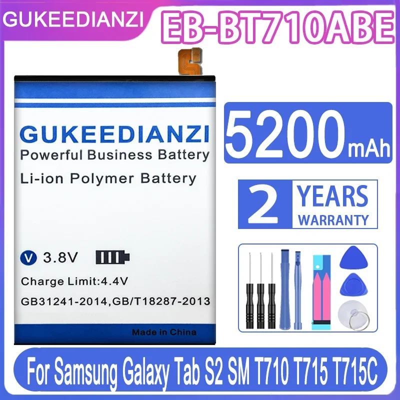 

GUKEEDIANZI Replacement Battery EB-BT710ABE For Samsung GALAXY Tab S2 SM-T719 T710 SM-T715 SM-T713N 5200mAh Bateria + Free Tool