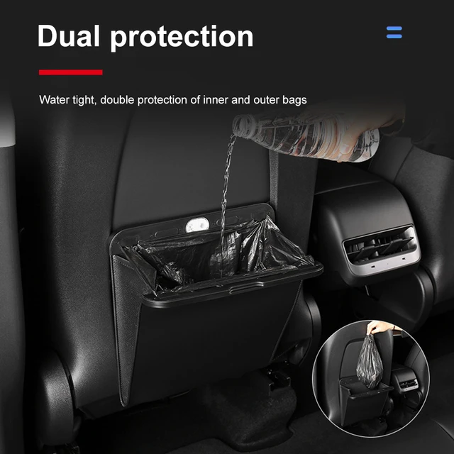 Car Garbage Bag Magnetic Adsorption Car Trash Holder Garbage Storage Bag  Leak-proof Interior Accessories for Tesla Model 3/Y