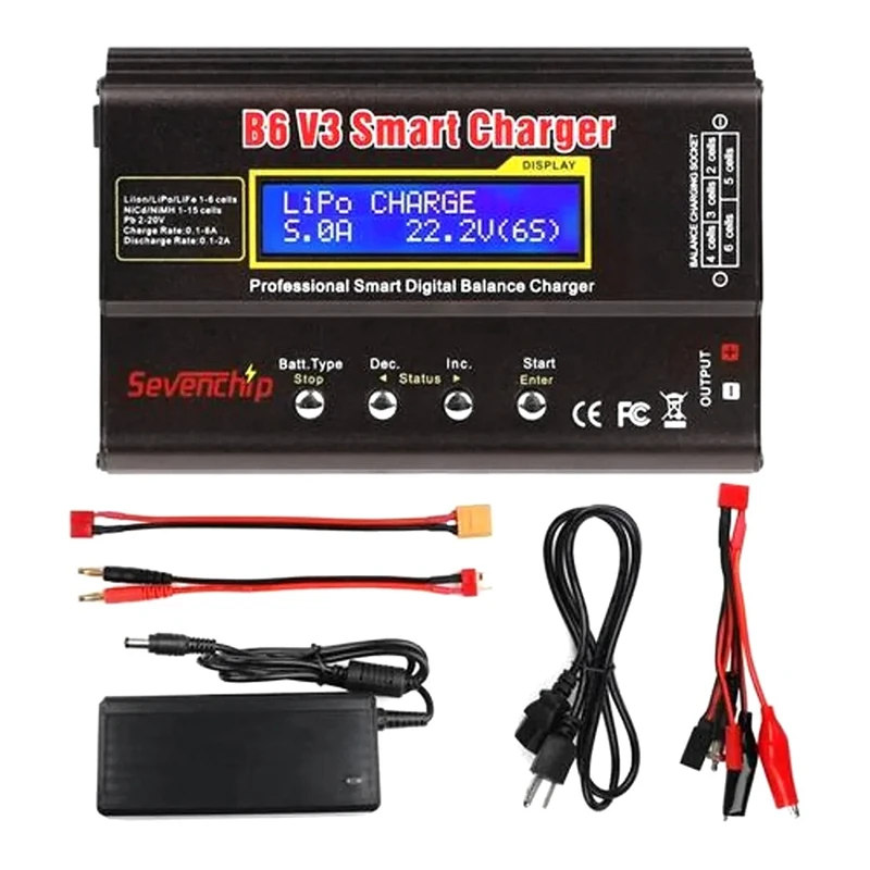 

HOT-B6 V3 Digital RC Lipo Nimh Battery Balance Charger+AC POWER 12V 5A Adapter For Rc Drone Car Boat US Plug