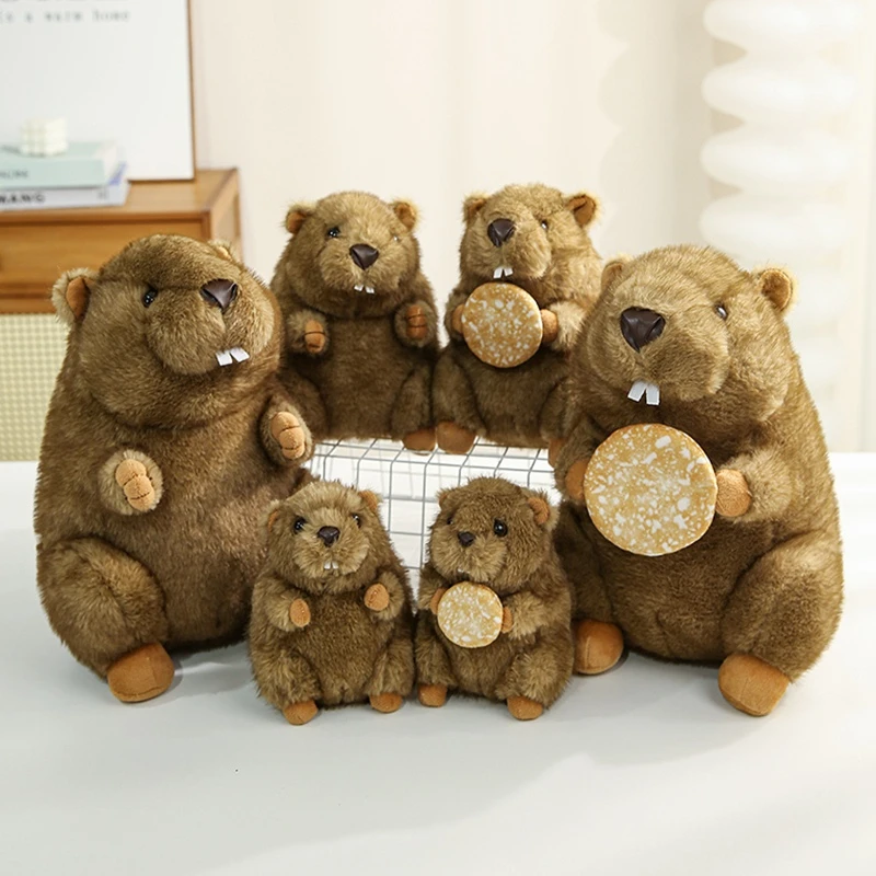 Kawaii Handmade Soft Groundhog Doll Stuffed Plush Toy Cartoon Anime Cute Children's Birthday Gift All Saints'Day Present