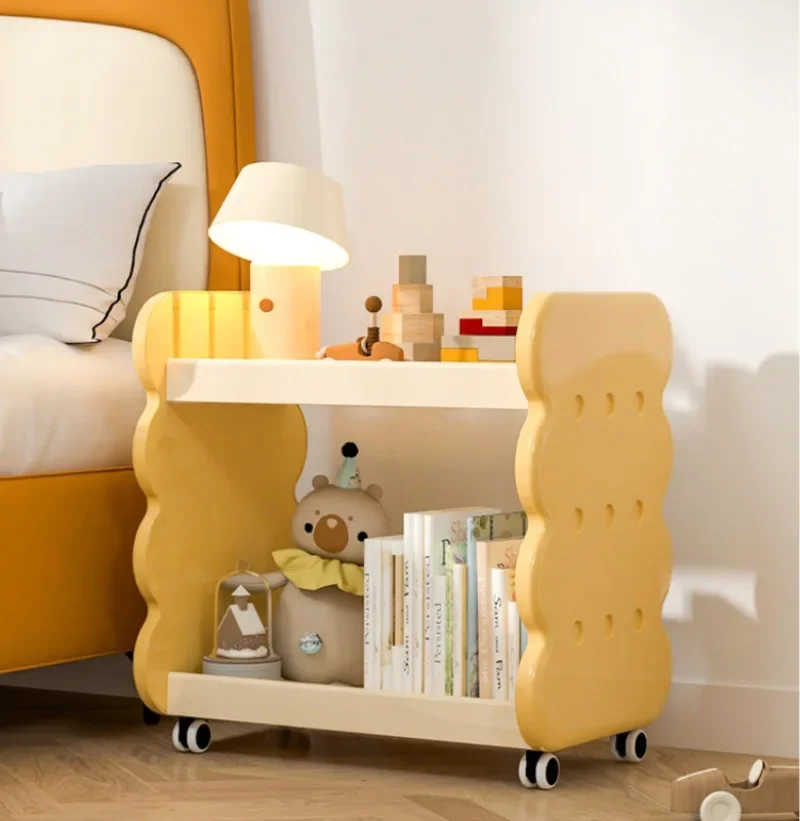 Creative Cheese Children's Bookshelf Living Room Toy Storage Cabinet Double-layer Picture Book Reading Book Storage