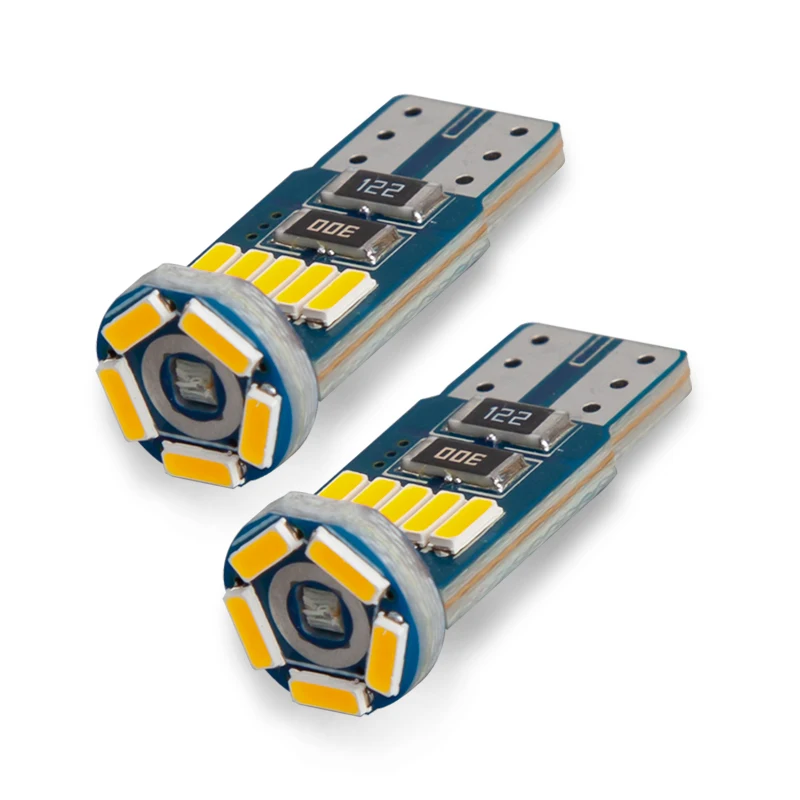 2PCS 4300K ??T10 LED 전구 W5W 4014 15smd 신호등 독서 등 폭 빛 자동차 무 전극 램프 대시 보드 빛 12V