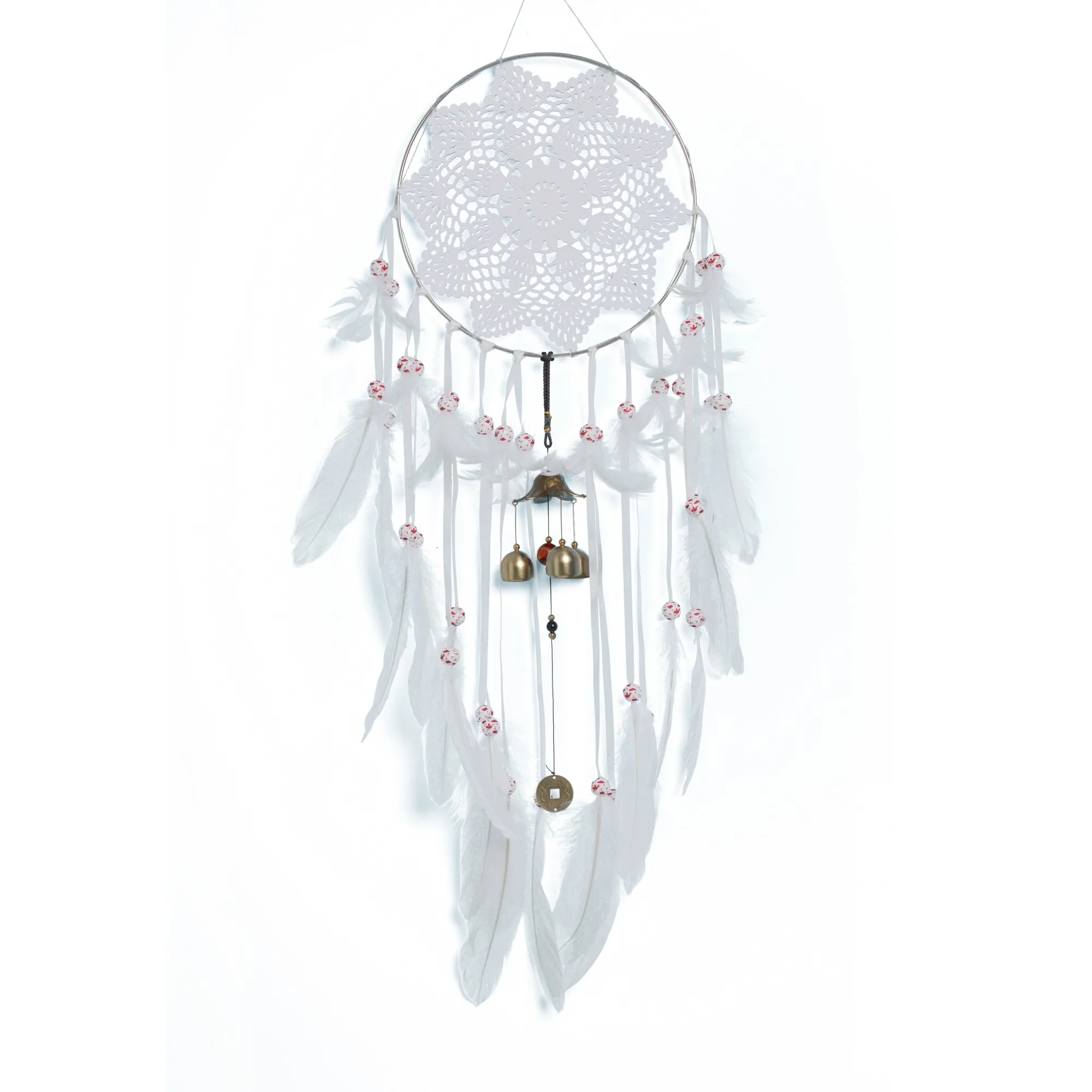 

White Home Decor Dreamcatcher Large Hanging Wall Art Dream Catcher Dangling Windchimes Vintage Light Wind Chime Home Decorations