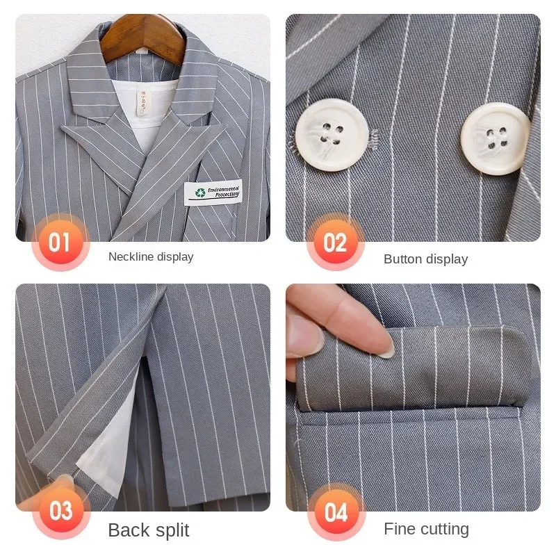 Boys Suits for Weddings Kids Birthday Blazer Set Formal Children School Host Piano Performance Costumes 4 6 8 Y boys suits