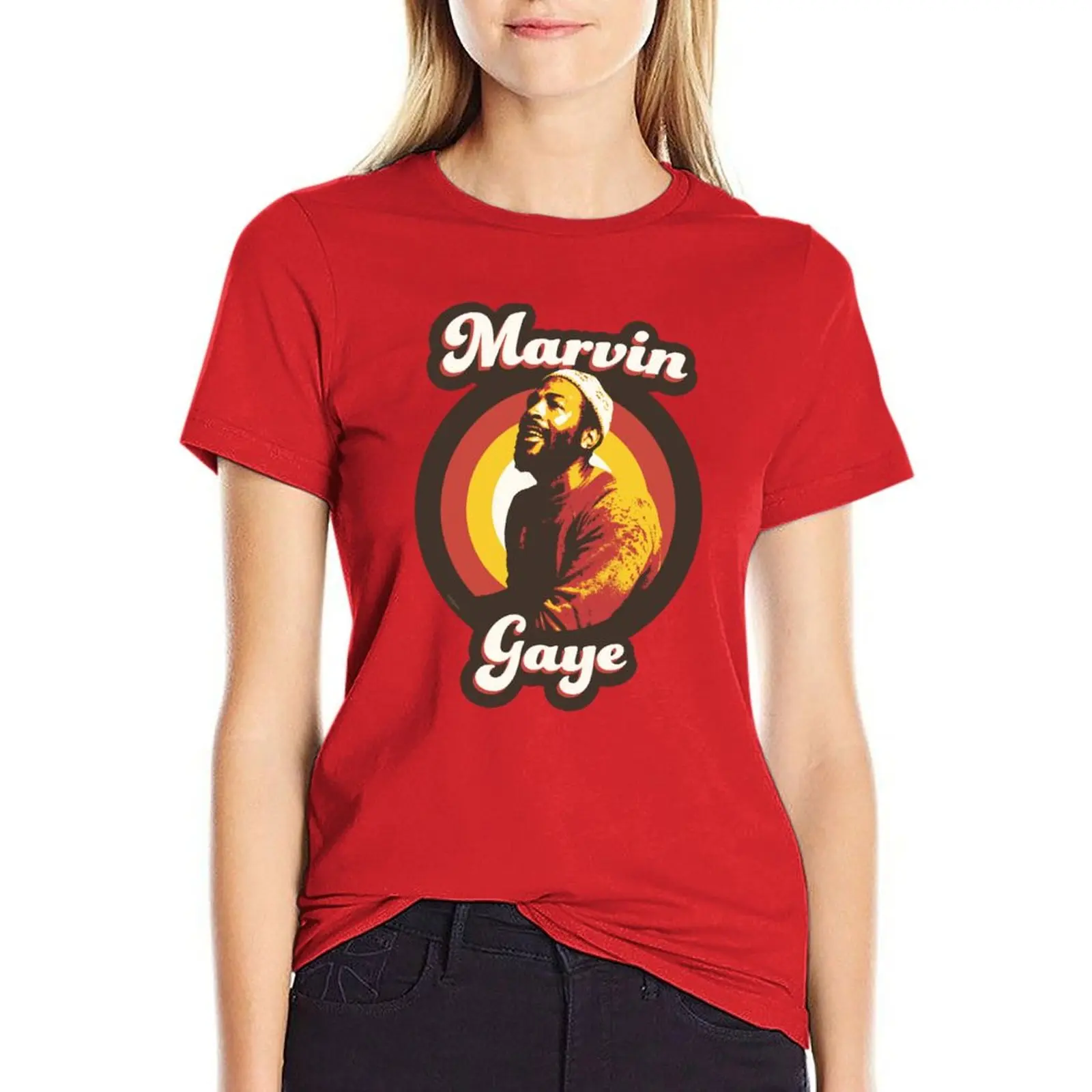 

Marvin Gaye 70s Funky Soul T-shirt plus size tops summer clothes lady clothes t-shirts for Women graphic tees