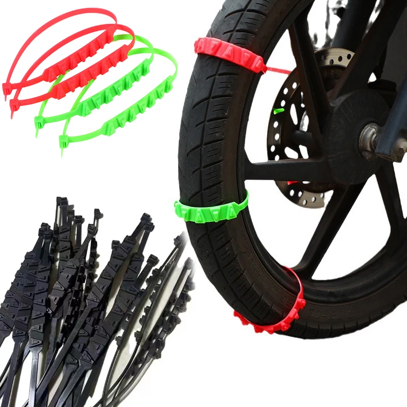 5/10PCS Safety Emergency Disposable Tyre Anti-skid Chain Electric Vehicle Motorcycle Universal Ties No TireInjury Wear-resistant