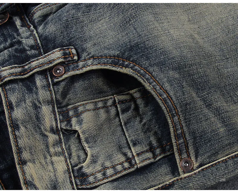 MEN FASHION Korean Style Clothes Brushed Fleece Denim Cargo Vintage Winter Straight Slim Luxury Streetwear 90s Trousers for Men