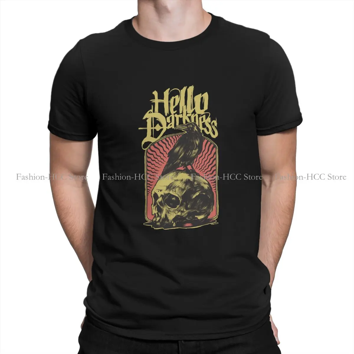 

Hello Darkness Unique TShirt Gothic Comfortable Hip Hop Gift Idea T Shirt Short Sleeve Ofertas