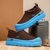 Men's Slip-On Sports Shoes Canvas Casual Sneakers round Toe Rubber Sole Comfortable Breathable Footwear for Daily Use